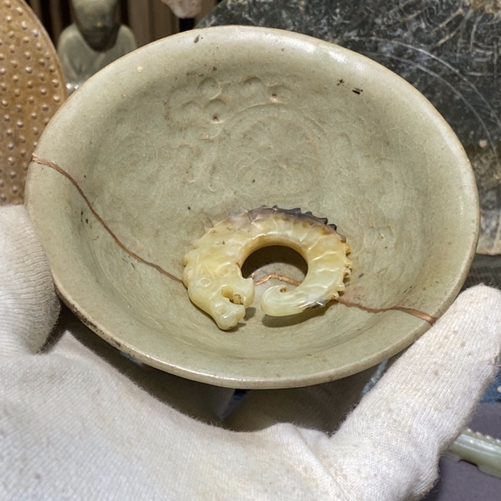 碟潇***A临汝窑茶盏全品相