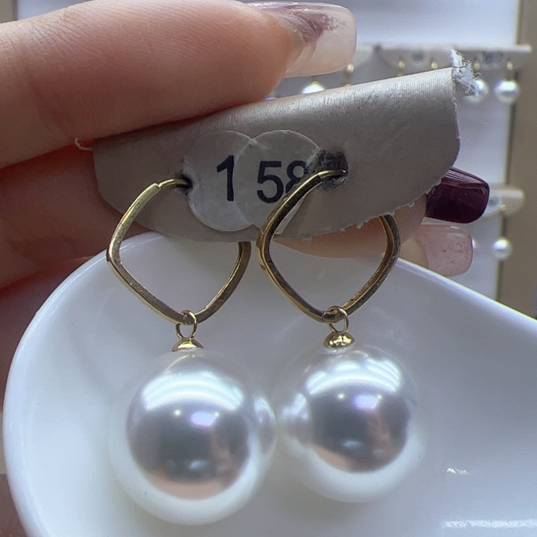 淡水珍珠耳饰18K金镶嵌