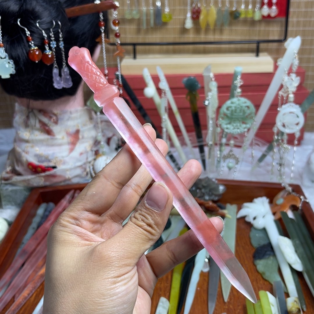 蛇纹石玉发饰未镶嵌