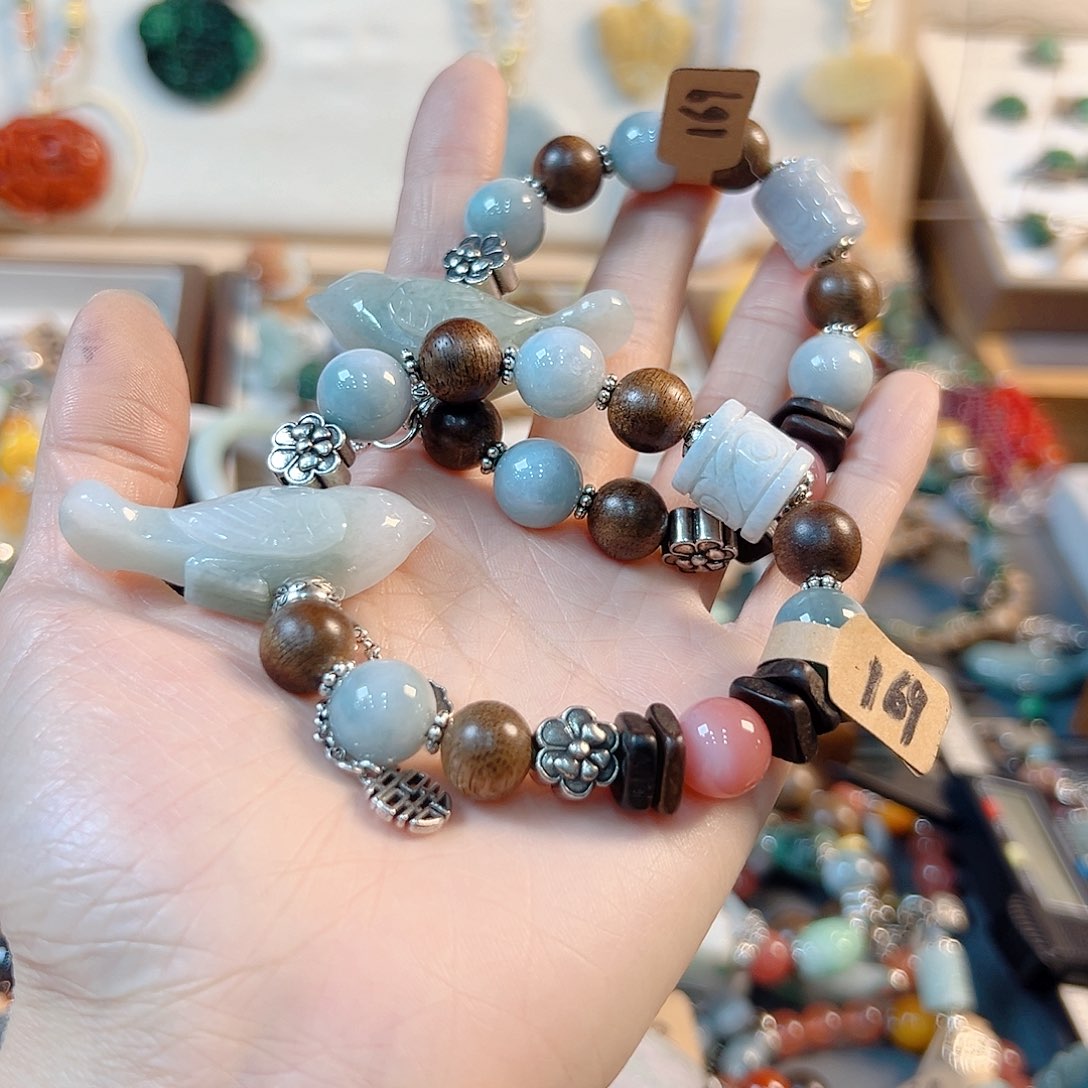 翡翠手链未镶嵌橙*手串制作