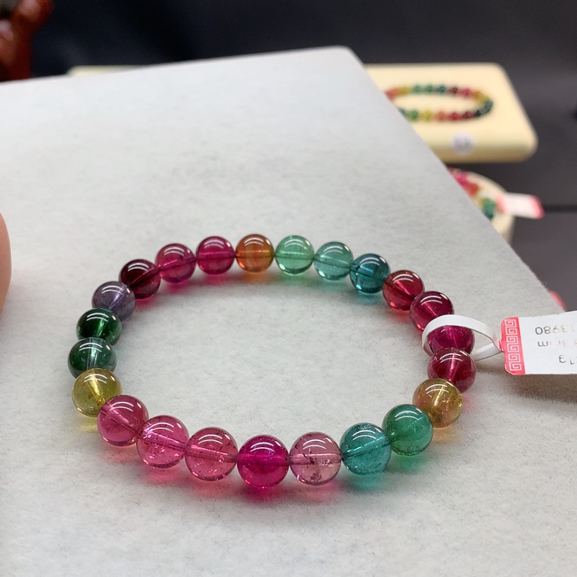 【闪购商品】未镶嵌手链碧玺艳丽色标单圈8.3