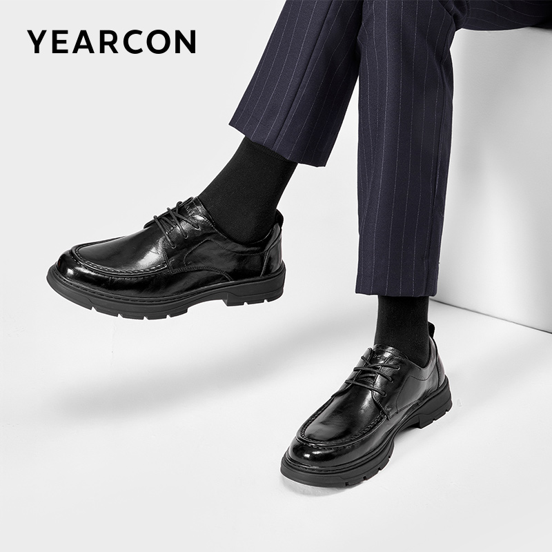 意尔康男鞋2025秋季新款真皮牛皮商务休闲鞋男士新郎婚鞋59155W