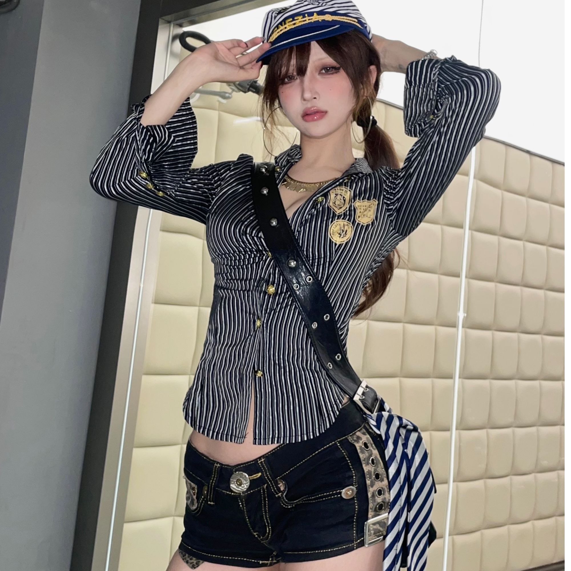 2000s vintage涩谷辣妹短裤短裙