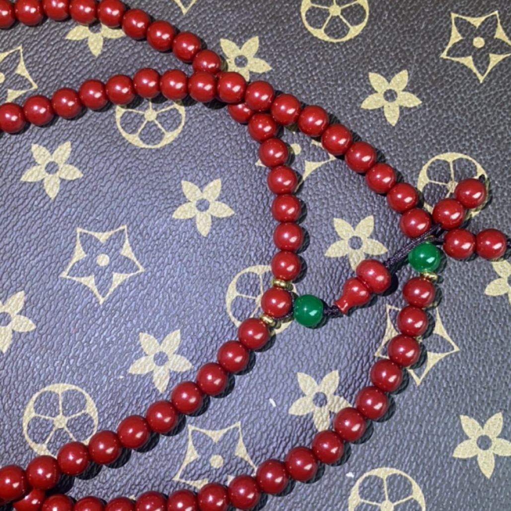 含辰砂工艺品QW238朱砂多圈手串无礼盒