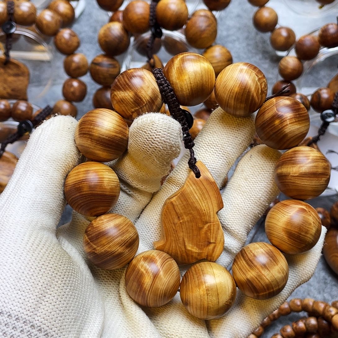 手串/手链柏木太行崖柏陈化2.0黄金龙胆闪