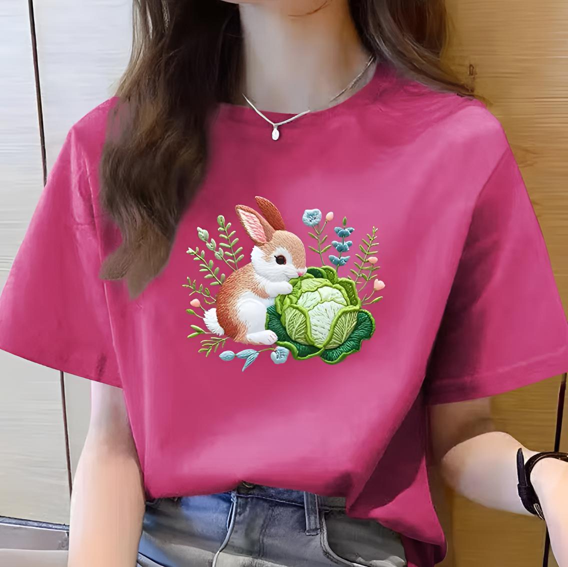 【100%纯棉】夏季上新女款女士时尚百搭潮流短袖t恤圆领显瘦半袖