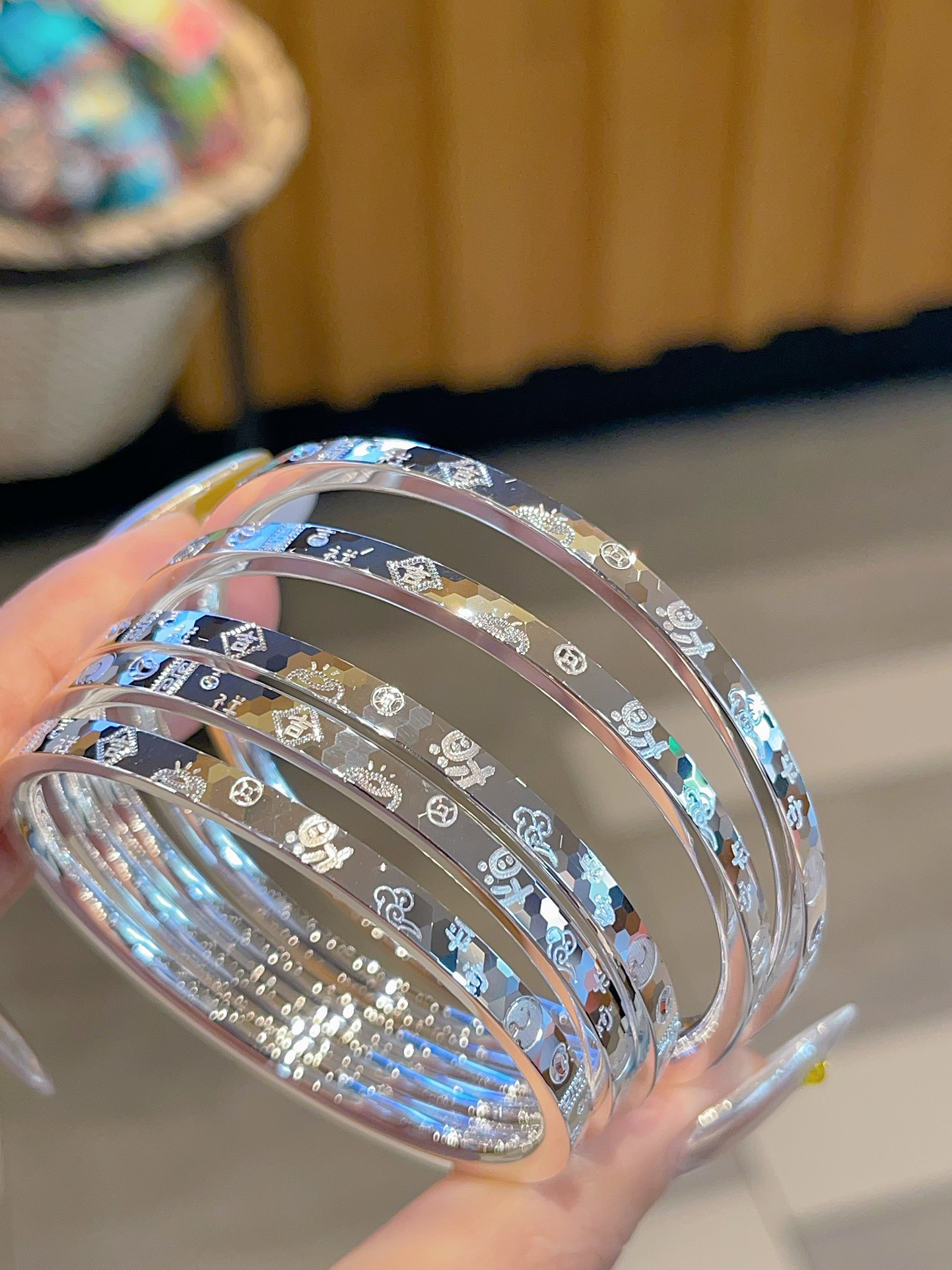 足银手镯 新款元宝平安祥云闭口吉言新款手镯时尚镯子实心爆款