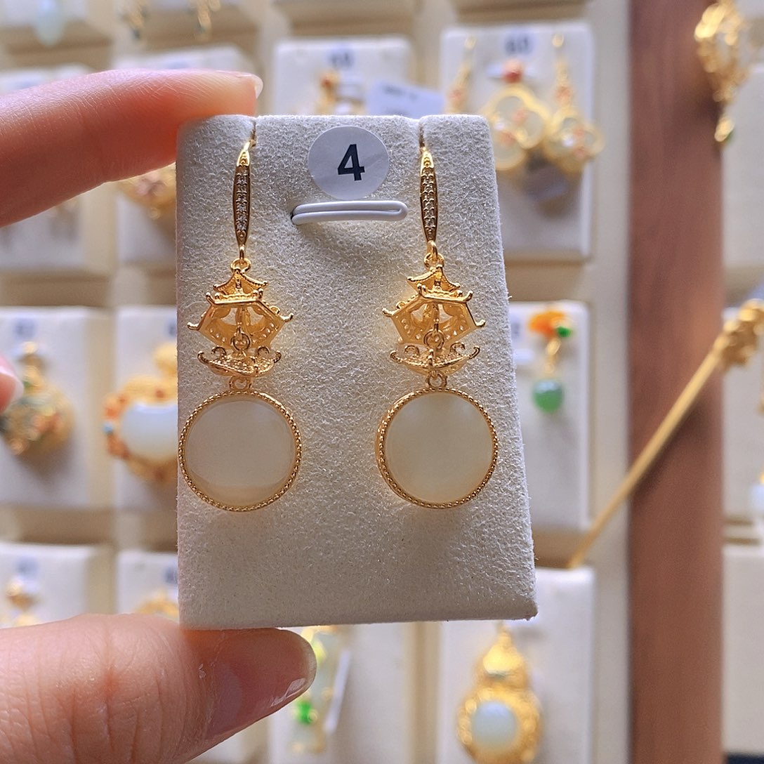 和田玉颈饰银S925镶嵌