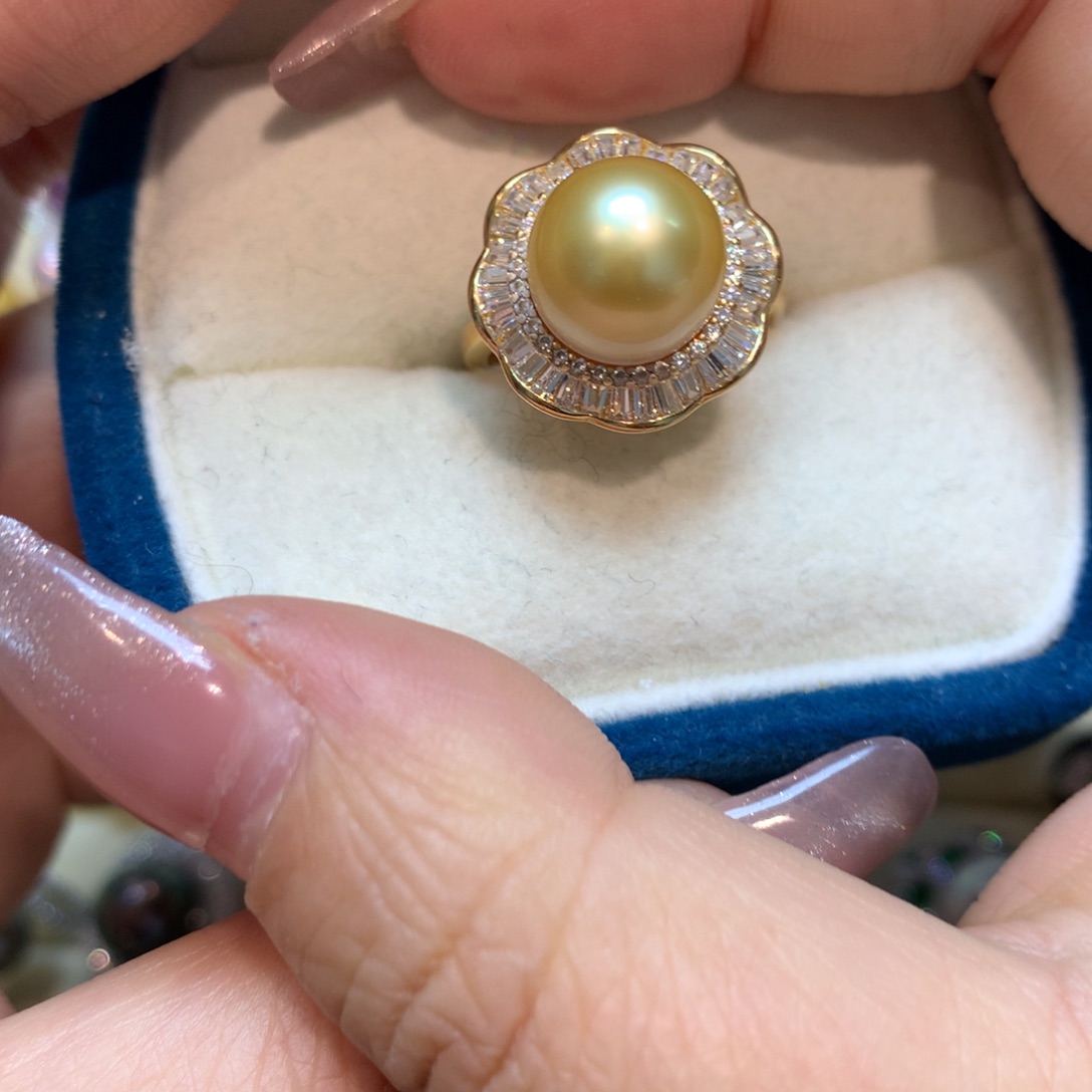 海水珍珠戒指银S925镶嵌