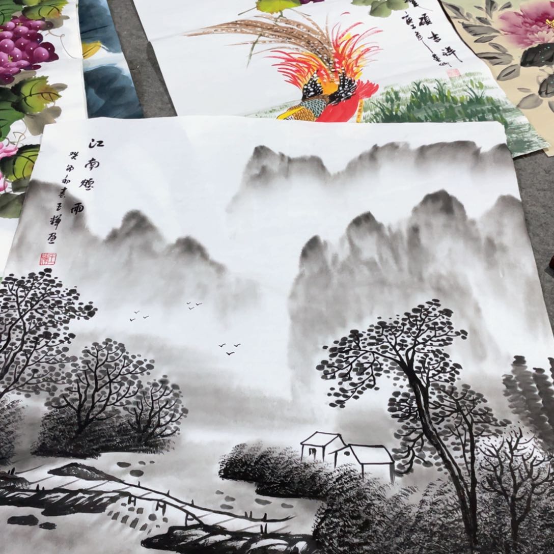 国画国画作品画心一张