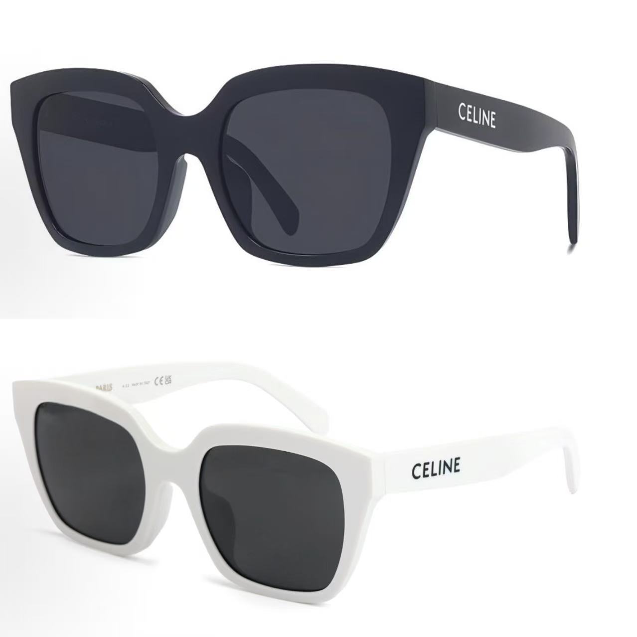 95新 Celine/思琳 太阳墨镜方框时尚眼镜（黑色/白色）