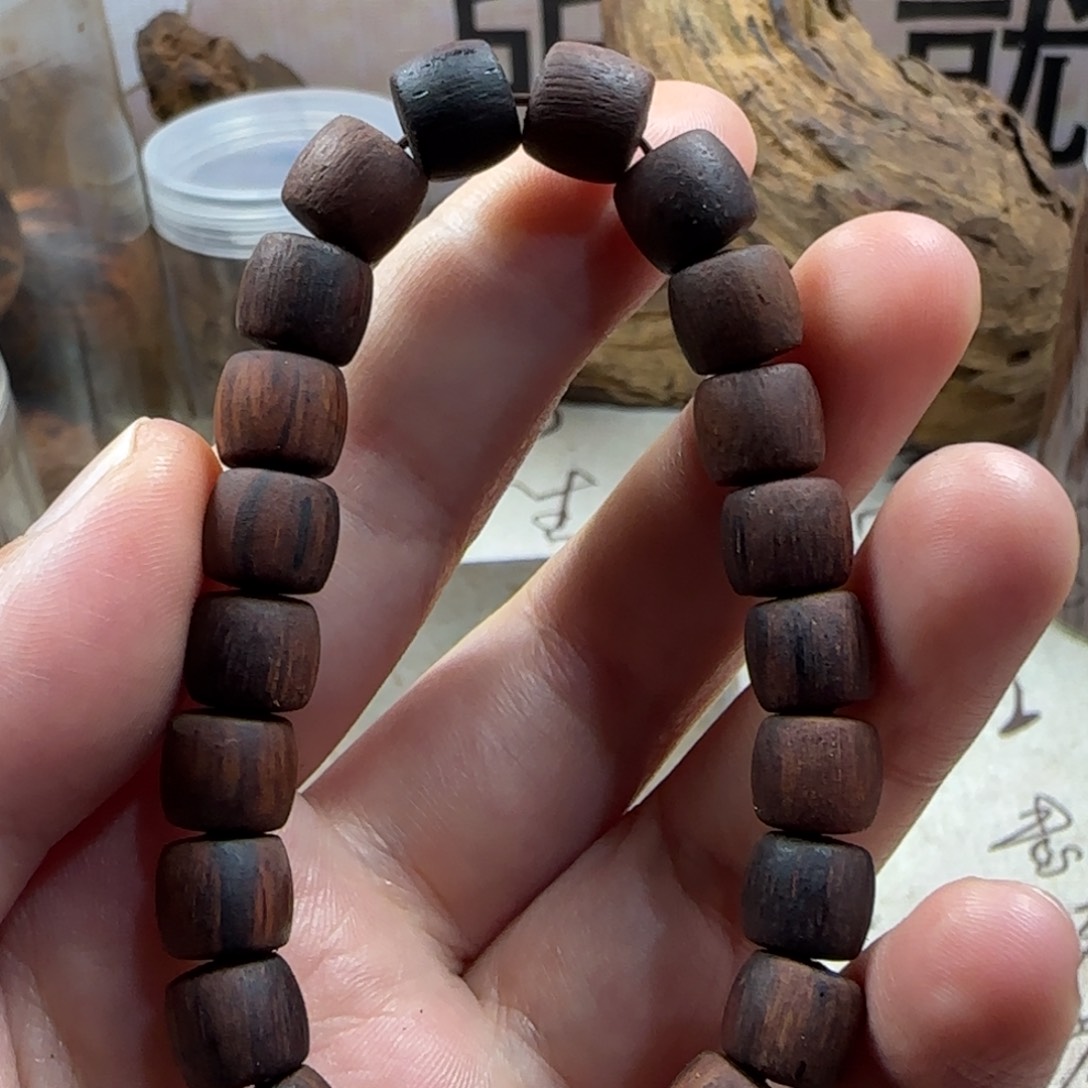 降真香手串/手链8x9直切糖结黄油花珠