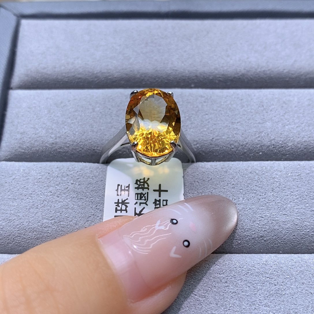 小***妖水晶银S925镶嵌珠宝半成品纯天然无优化黄水晶Q假一赔十