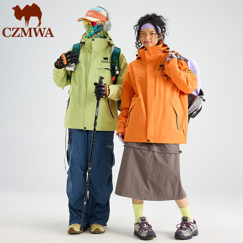 骆驼骑师2025秋冬户外三合一冲锋夹克男登山服情侣防风防水外套女