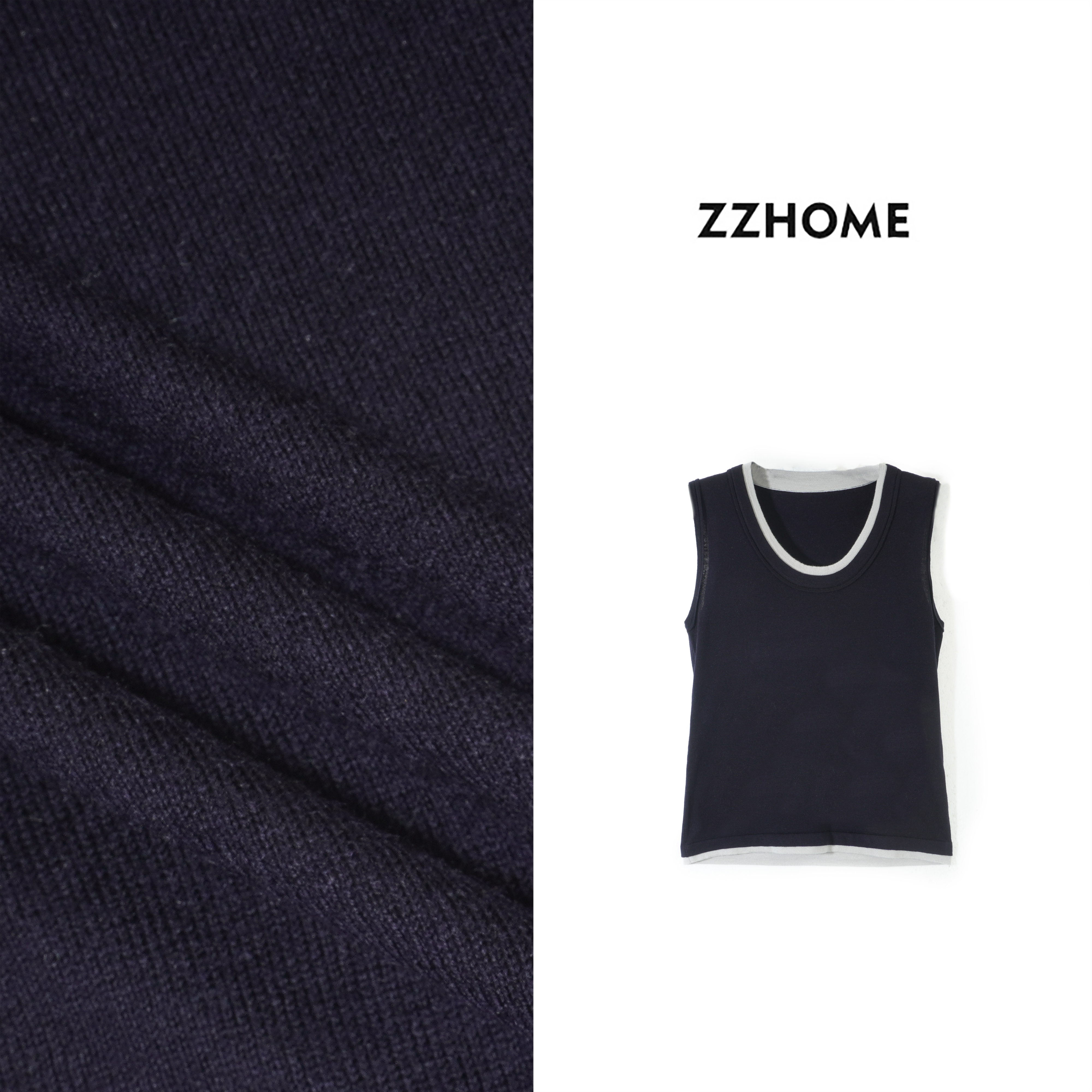ZOZO HOME | 线构主义冷磨砂夏季款假两件单穿羊毛背心q174177p