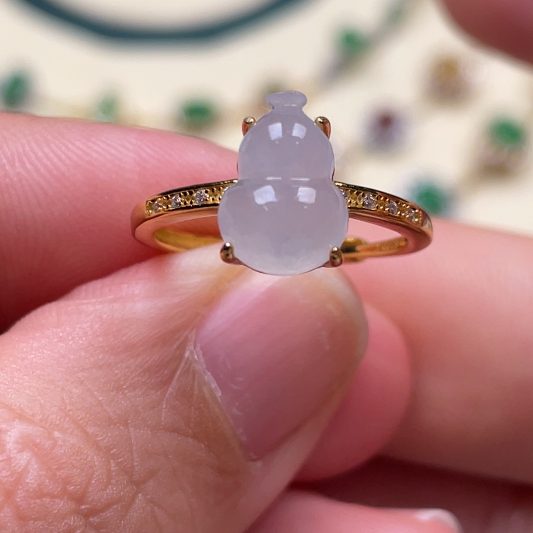 翡翠戒指银S925镶嵌纯天然缅甸翡翠