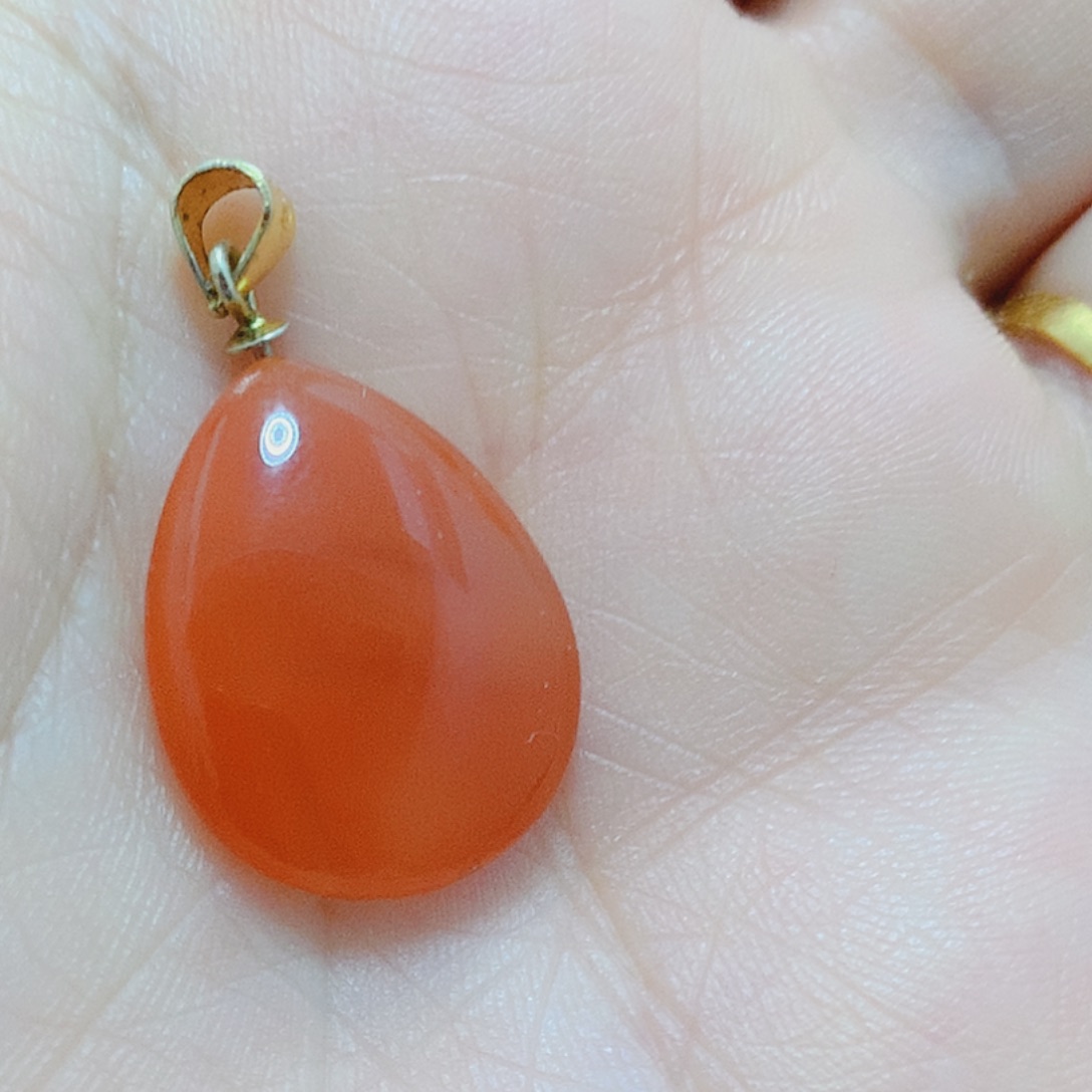 南红玛瑙银S925镶嵌吊坠(不含链)