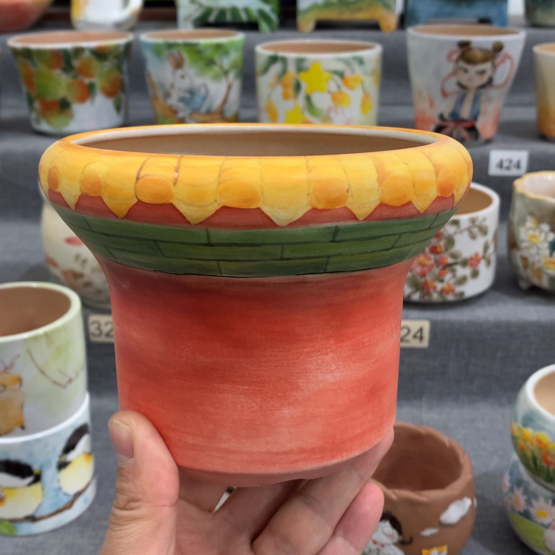 罐精品手绘多肉花盆