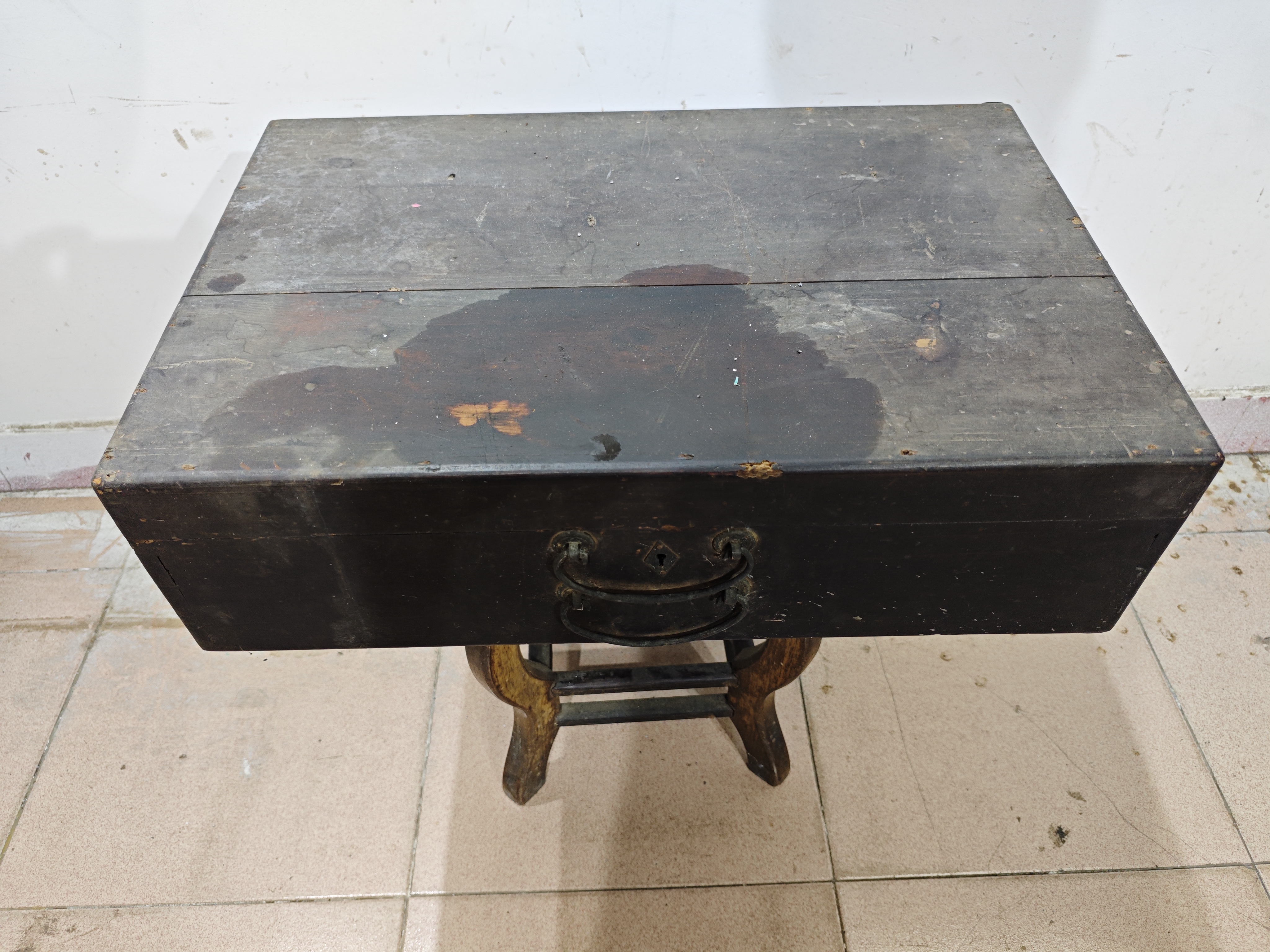 定做加大加厚铁皮工具箱带盖储物周转箱用于汽车零件储存