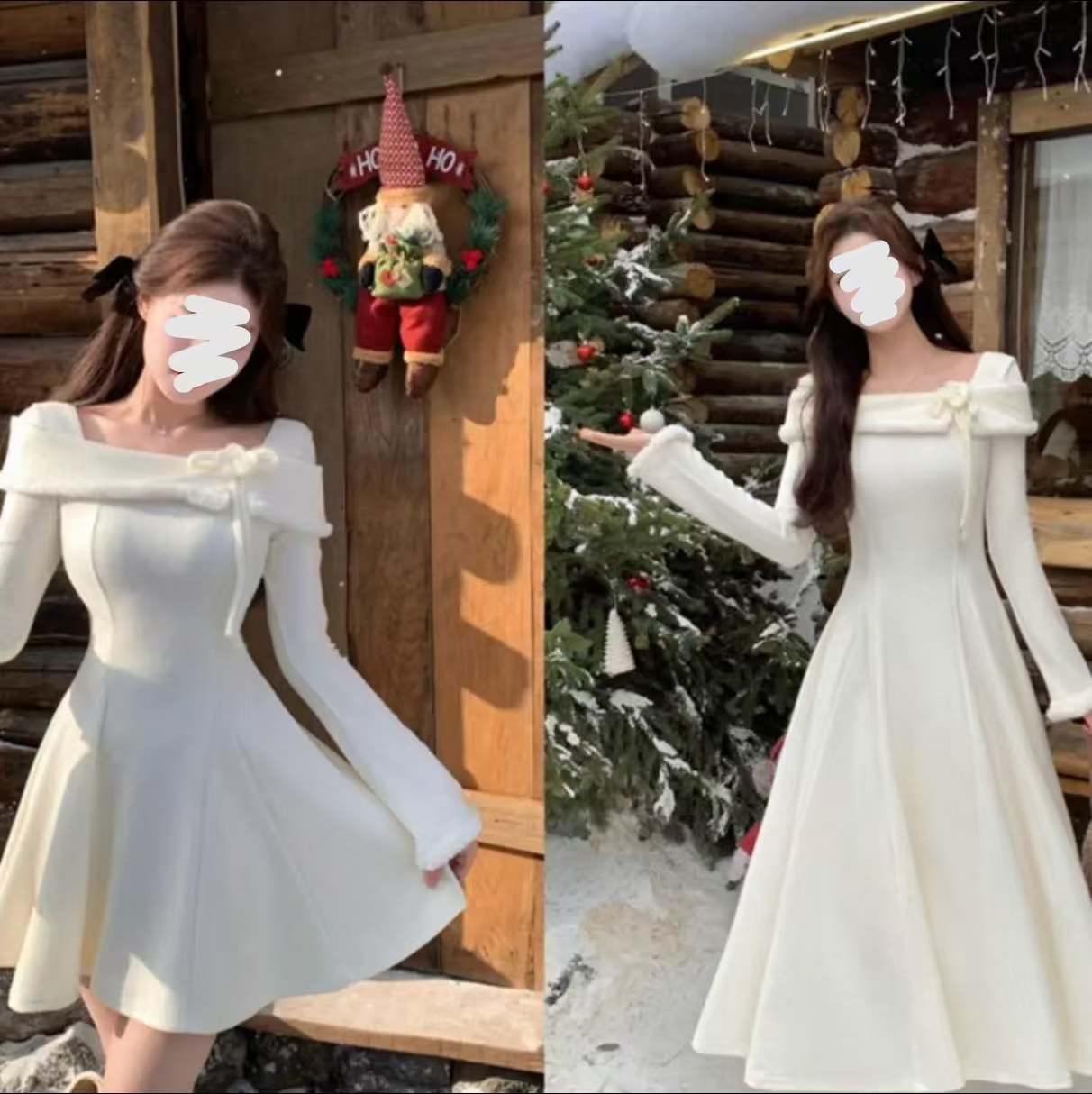 小卓 法式温柔风连衣裙秋冬胖mm显瘦收腰内搭28762短528762长