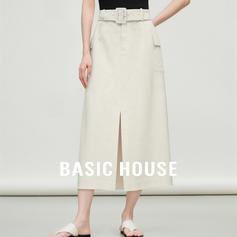 Basic House/百家好新款气质慵懒风休闲女装半裙-B0625B5DRZ2