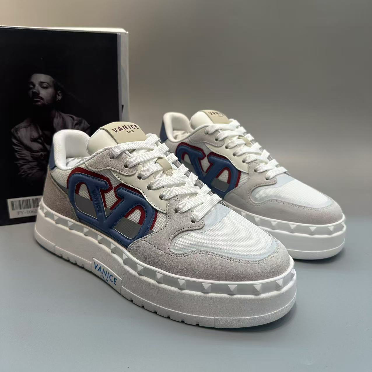 2025年斯丹（VANICE）春夏季新款时尚百搭透气潮流厚底男士板鞋