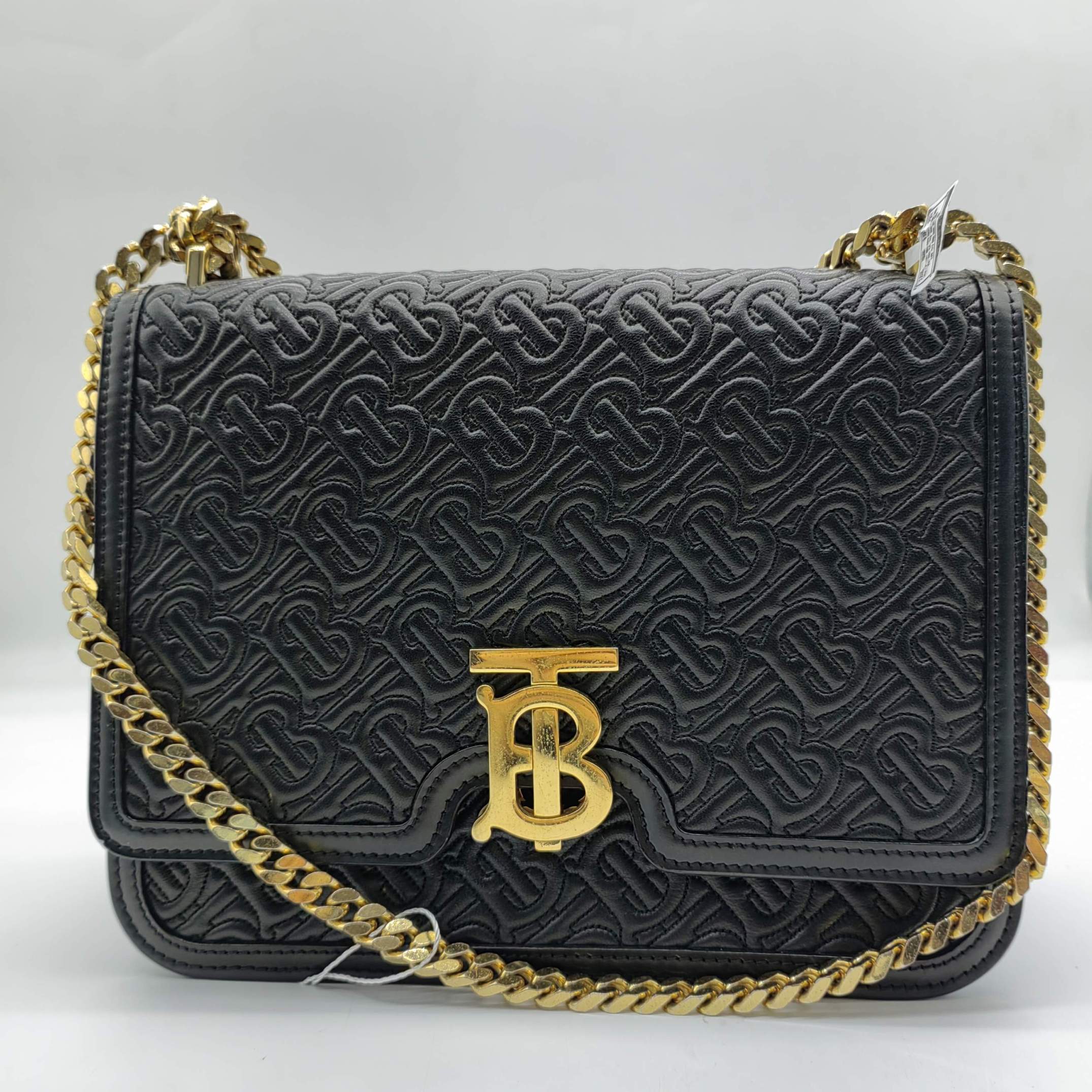 95新 BURBERRY/博柏利 黑金单肩包1496 3409 