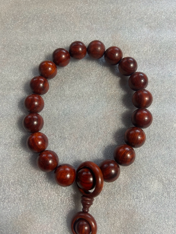 精品紫檀木卡2.0厘米19颗手持念珠无漆无蜡无胶