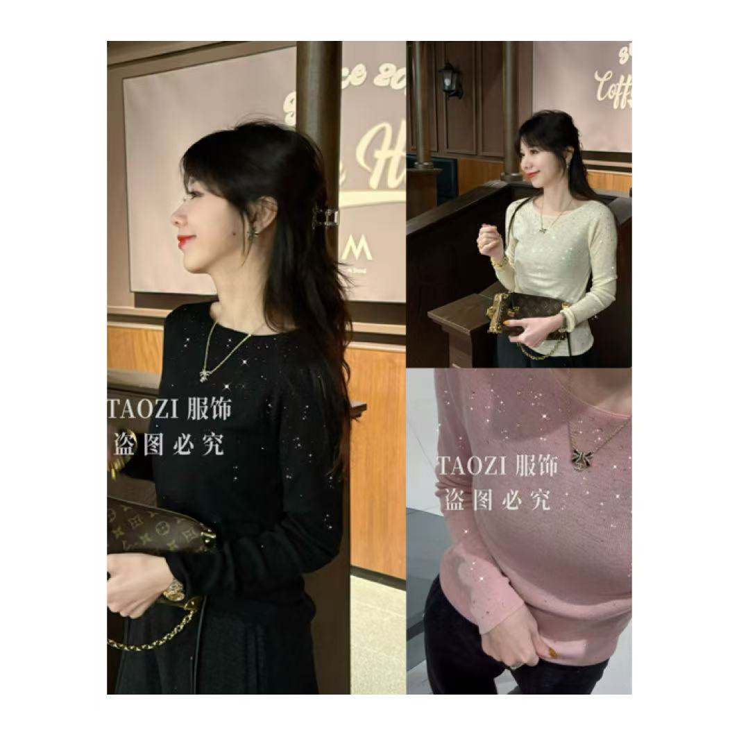 桃子自制 02299【满天星】绵羊毛/冬季亮闪毛衣针织衫