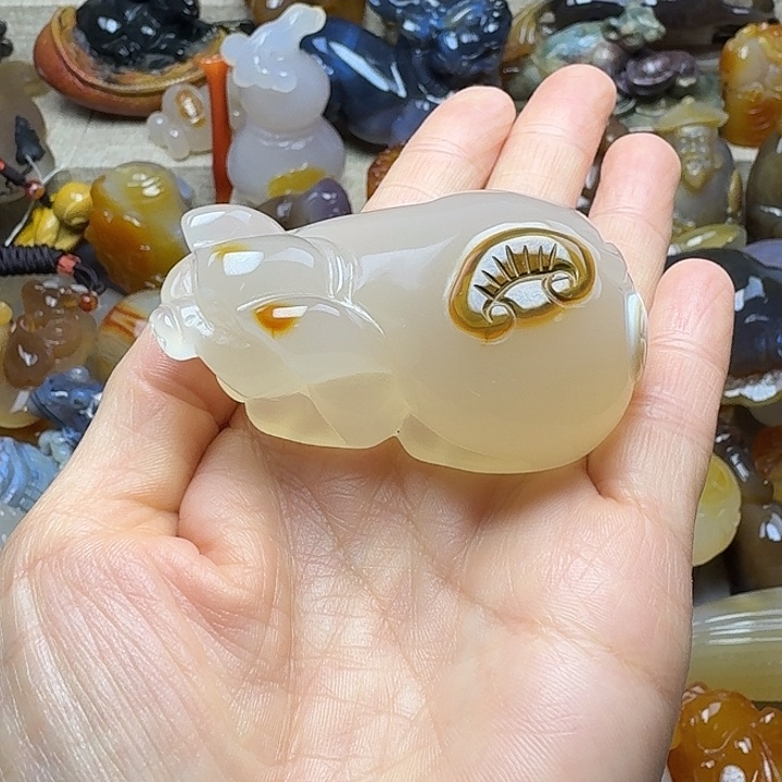 紫***吸玛瑙/玉髓未镶嵌饰品