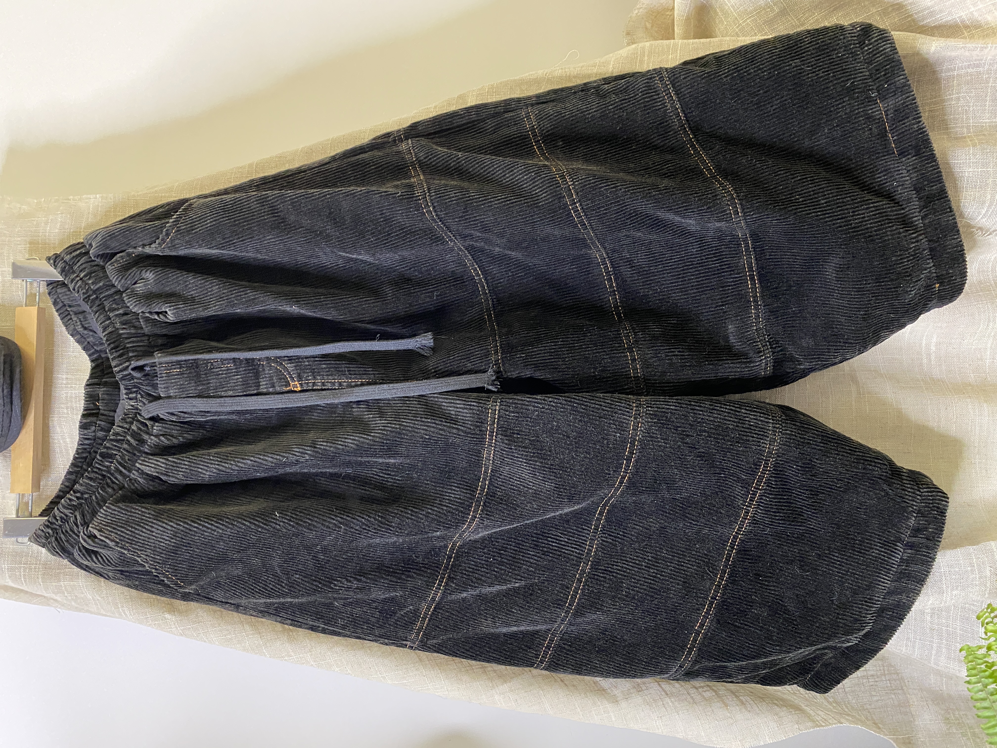 田掌柜灯芯绒冬季加棉百搭宽松拼接休闲棉裤（裤长88 臀围140左右）