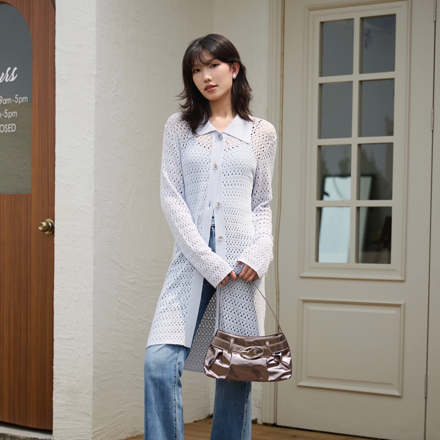 mithworld/沵媞新款法式蕾丝镂空毛针织衫W4FSS5311L3B