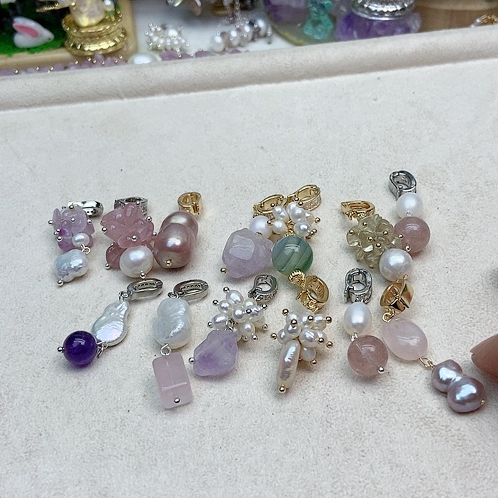 淡水珍珠颈饰银S925镶嵌吊坠点菜