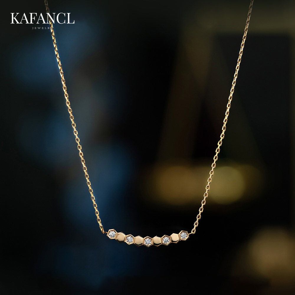   红楼  链子925银 镀K金 蜂巢项链 ZH-B45