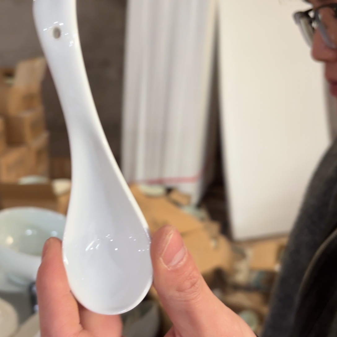 瓷白色高白泥小勺6个