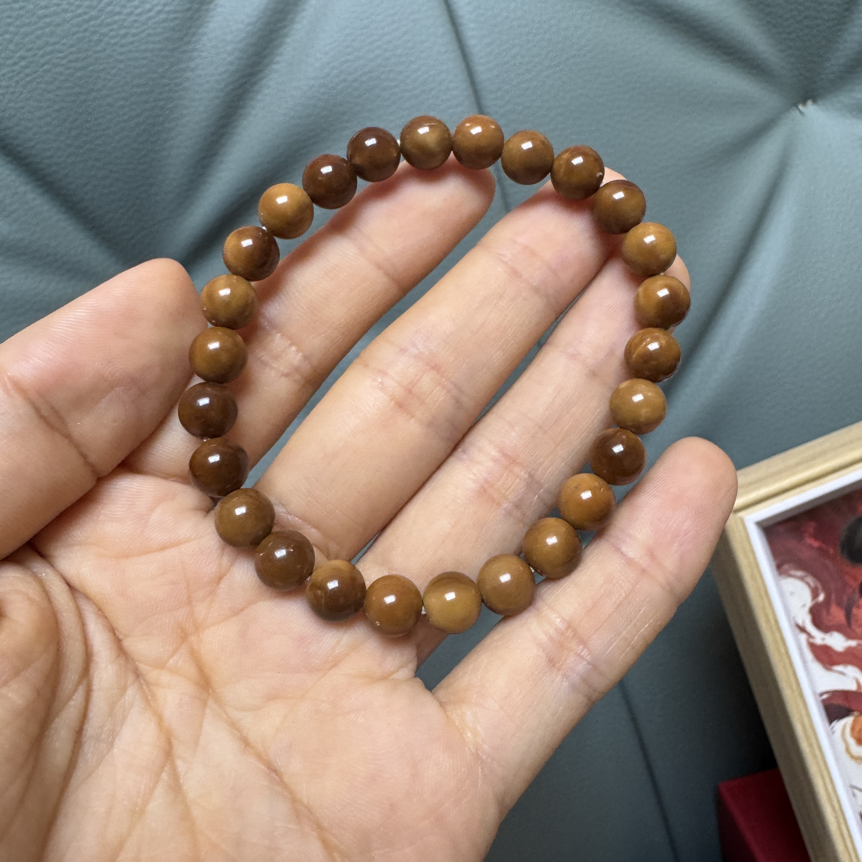 库克卡7mm圆珠精挑少粽线单圈手串16手围