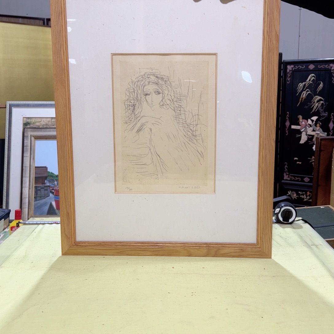 绘画赵**师屏风框画茶空间设计