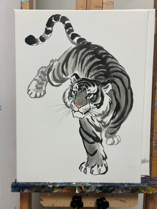 水墨老虎装饰画 x