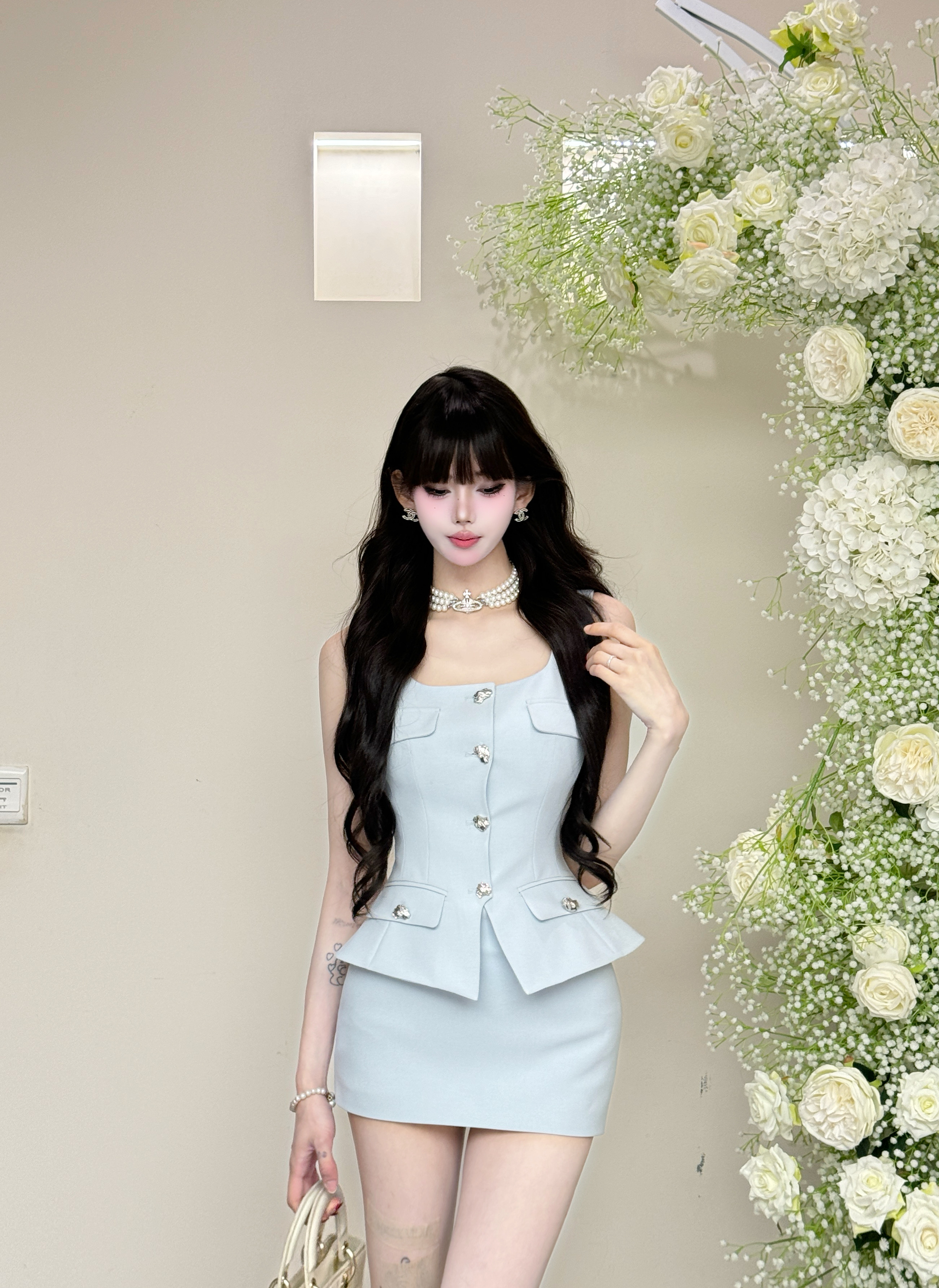 【泉泉推荐】（琉金夏夜）时尚套装简约通勤修身套装-25673