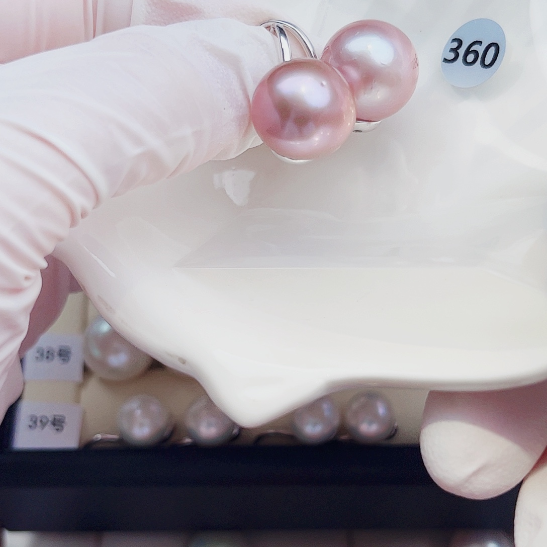 银S925镶嵌淡水珍珠耳饰