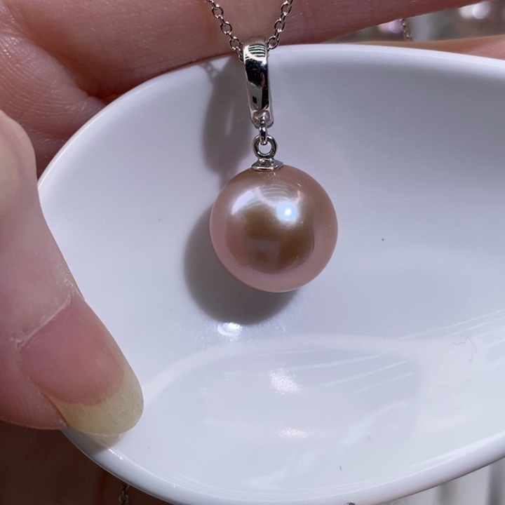 淡水珍珠银S925镶嵌颈饰12+A