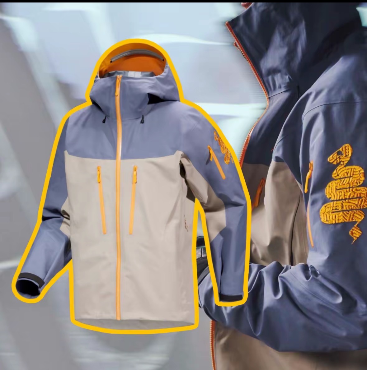 蛇年限定户外单层防风防水冲锋衣男女款登山服2025