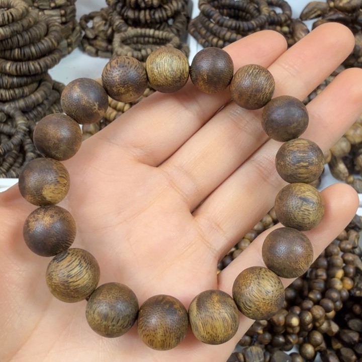 沉香手串爱*沉香绿奇楠圆珠卡十三 高油15