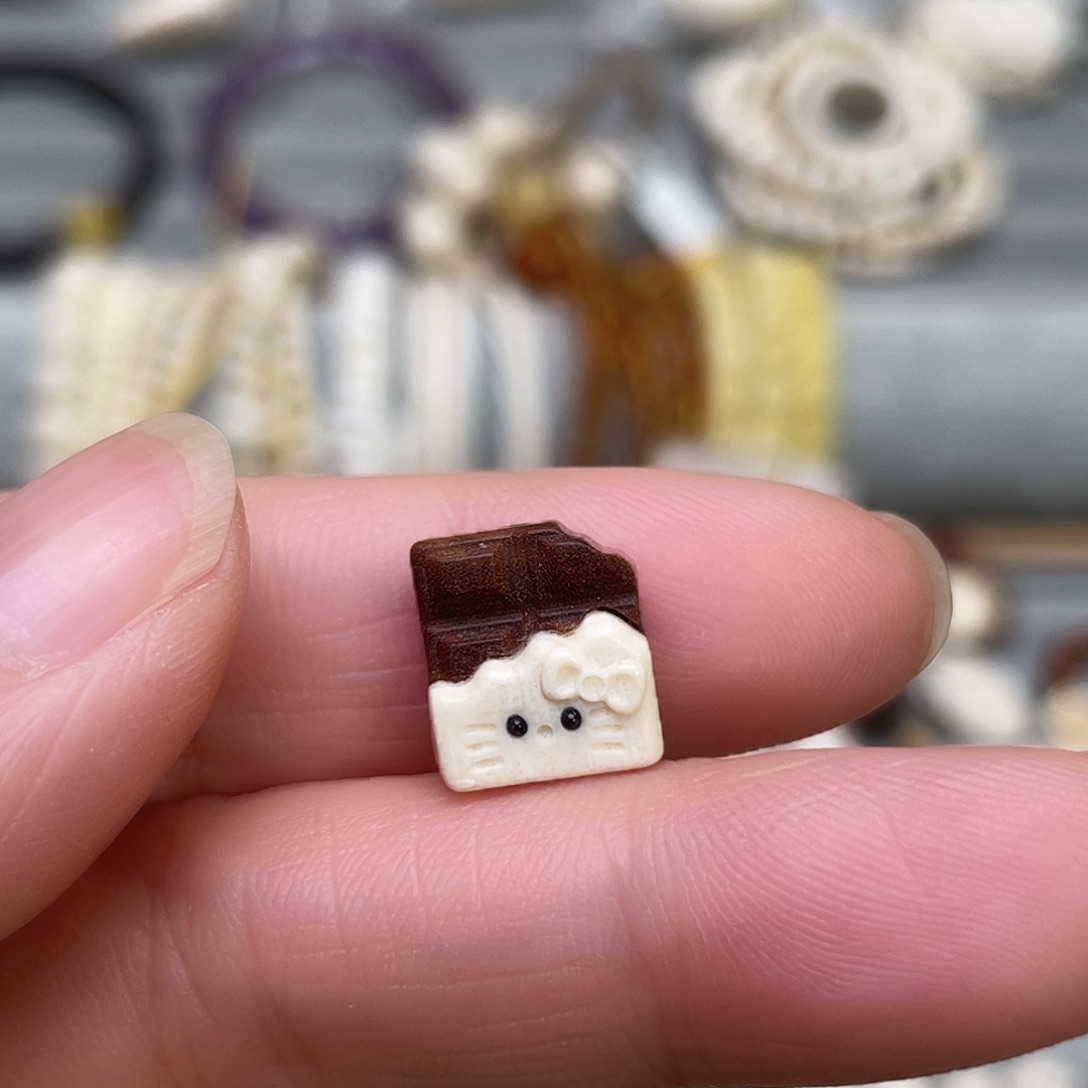 晴****猛犸象牙手串/手链/手镯巧克力猫