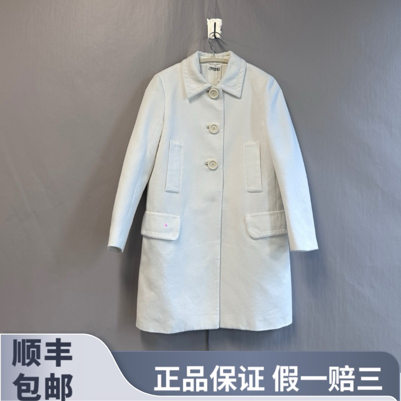 99新 MIU MIU/缪缪 缪缪/miumiu 白色羊绒大衣 42码 99新 #5020