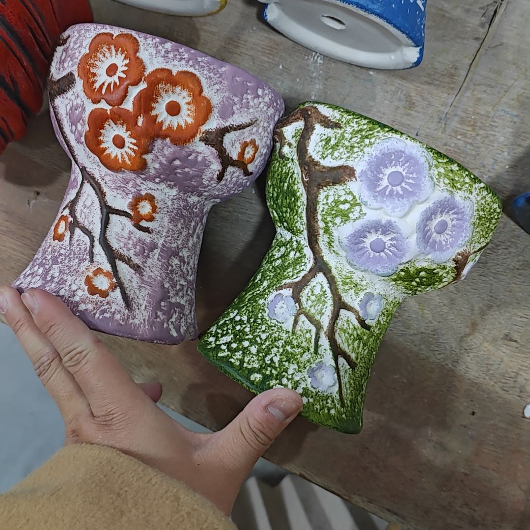 红陶吸水透气的白陶花盆凑满12发货