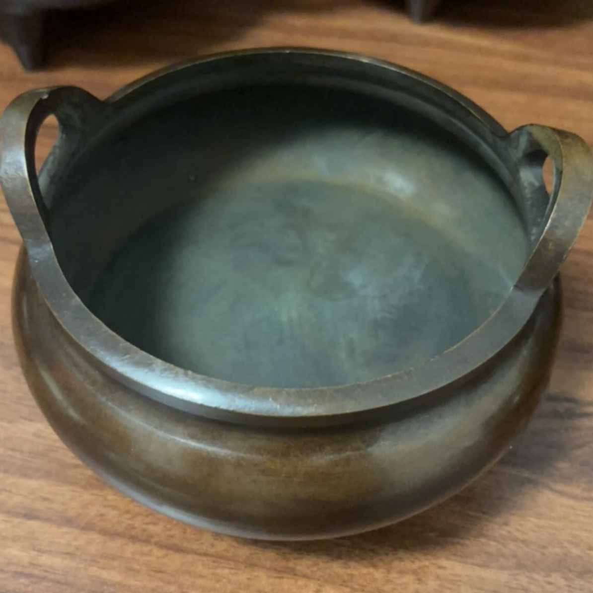 纯铜桥耳香炉12口径
