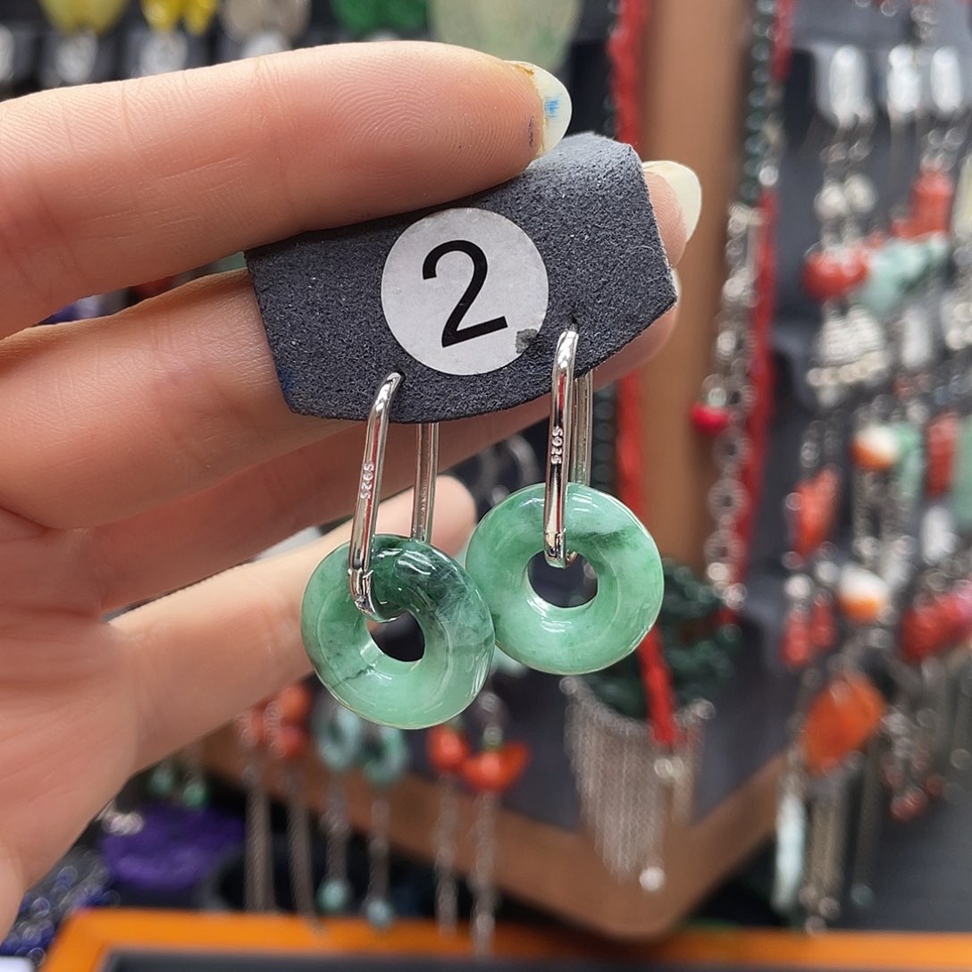 翡翠耳饰银S925镶嵌****?cbngghy