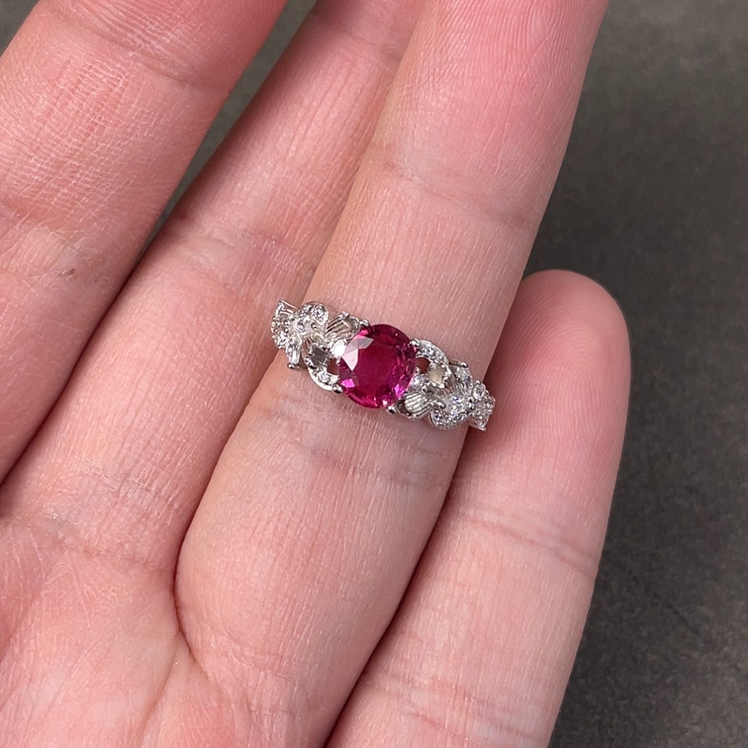 碧玺戒指银S925镀金镶嵌碧玺戒指