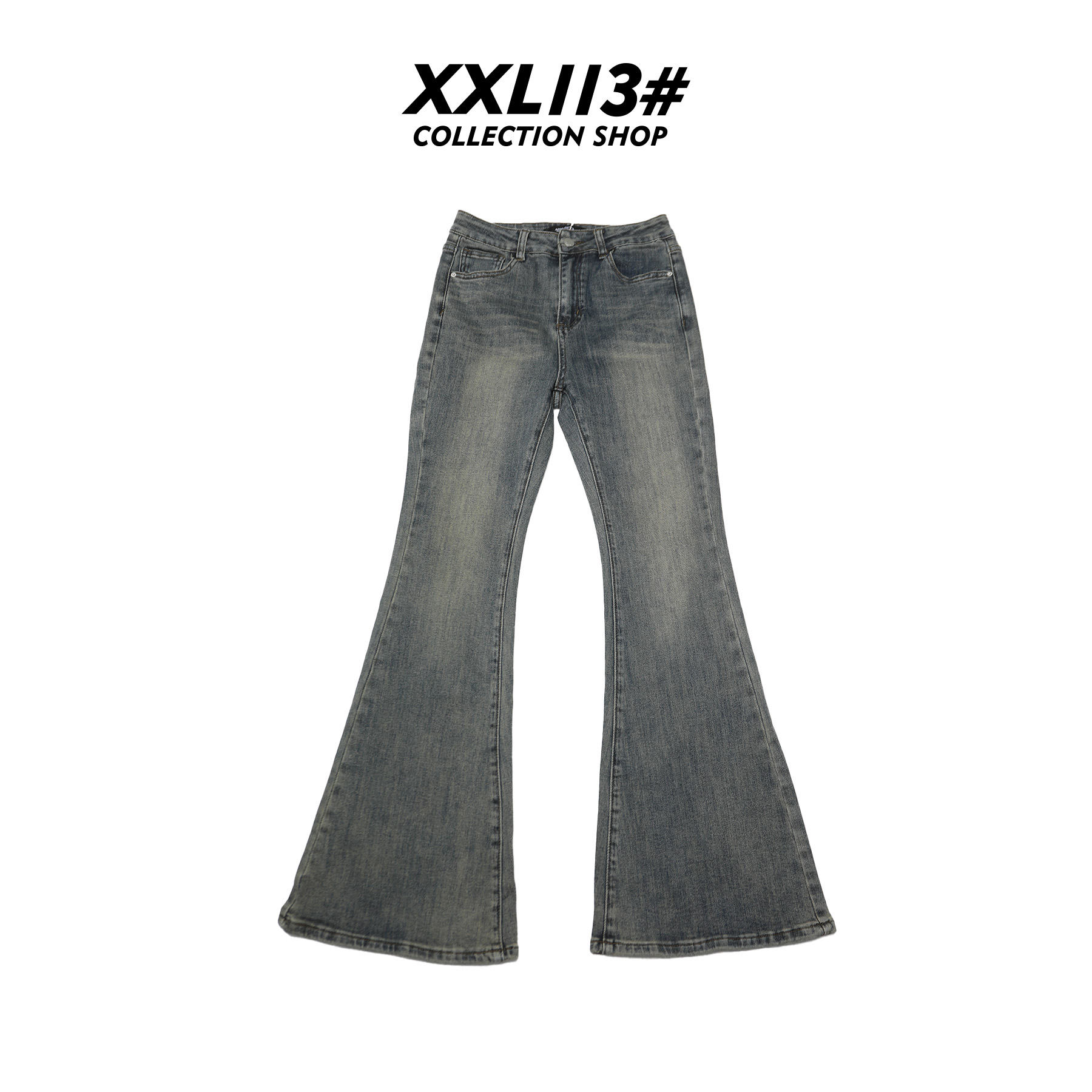 113* CENTRALIZED SHOPins风极简风高腰学院风女牛仔裤X5F09H6791